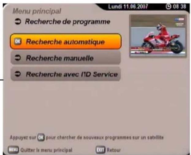 KATHREIN UFS 705 - Menu principal - 2