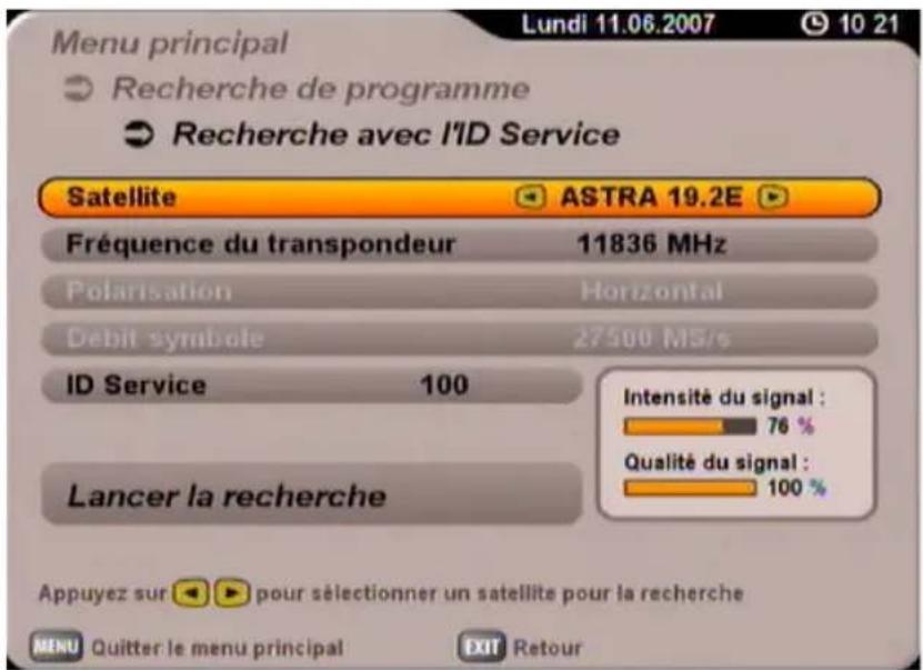 KATHREIN UFS 705 - RECHERCHE DE PROGRAMMES AVEC L'ID SERVICE - 1