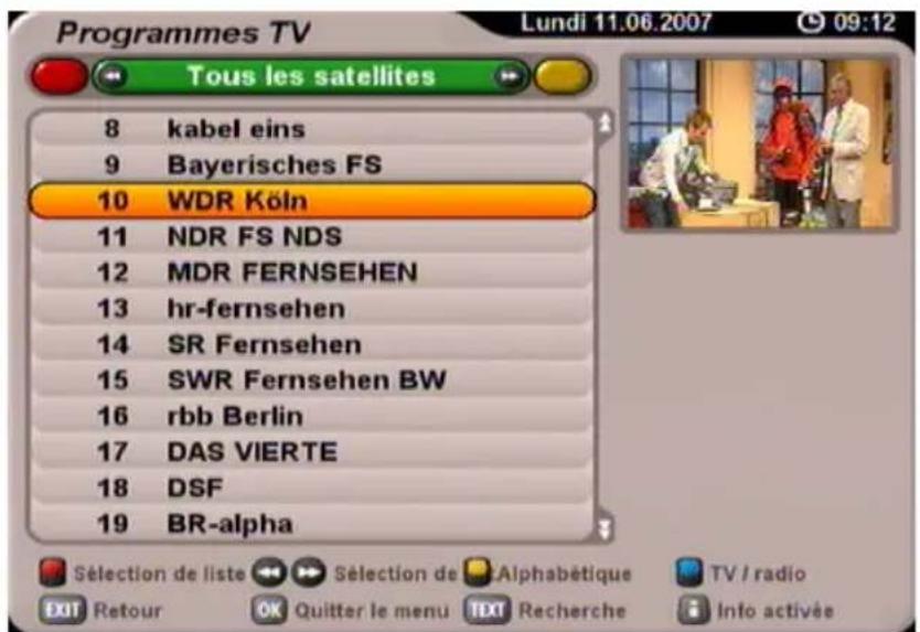 KATHREIN UFS 705 - LISTE DES PROGRAMMES - TV/RADIO - 1