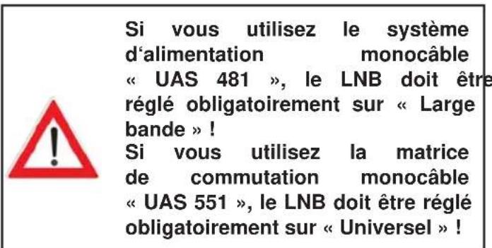 KATHREIN UFS 705 - INSTALLATION INITIALE : Système monocâble (manuel) - 1