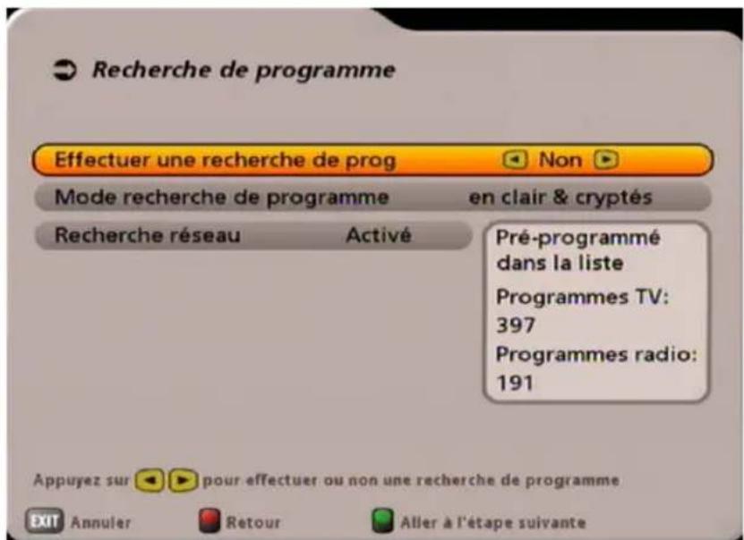 KATHREIN UFS 705 - INSTALLATION INITIALE : Recherche de programme - 1