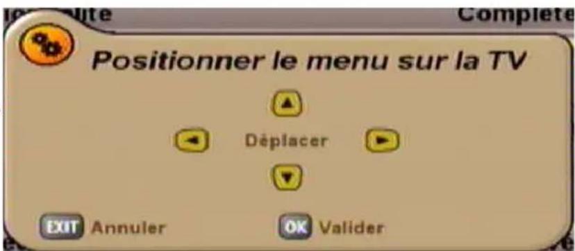 KATHREIN UFS 705 - POSITIONNER LE MENU SUR LA TV - 1