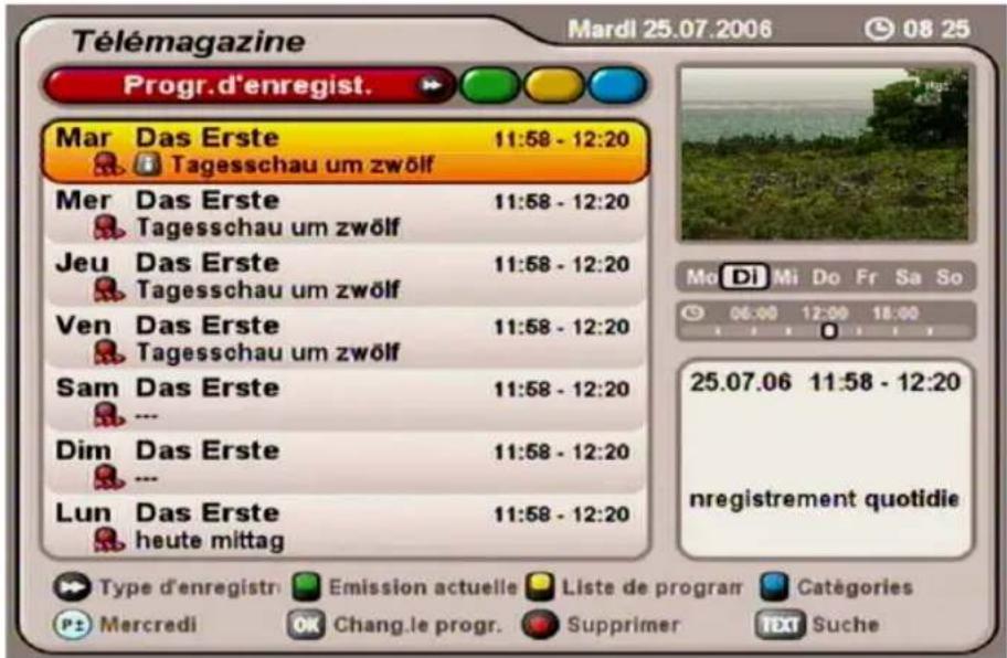 KATHREIN UFS 712 - VUE PROGRAMME D'ENREGISTREMENT - 1
