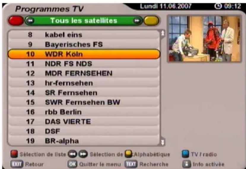 KATHREIN UFS 710 - LISTE DES PROGRAMMES - TV/RADIO - 1