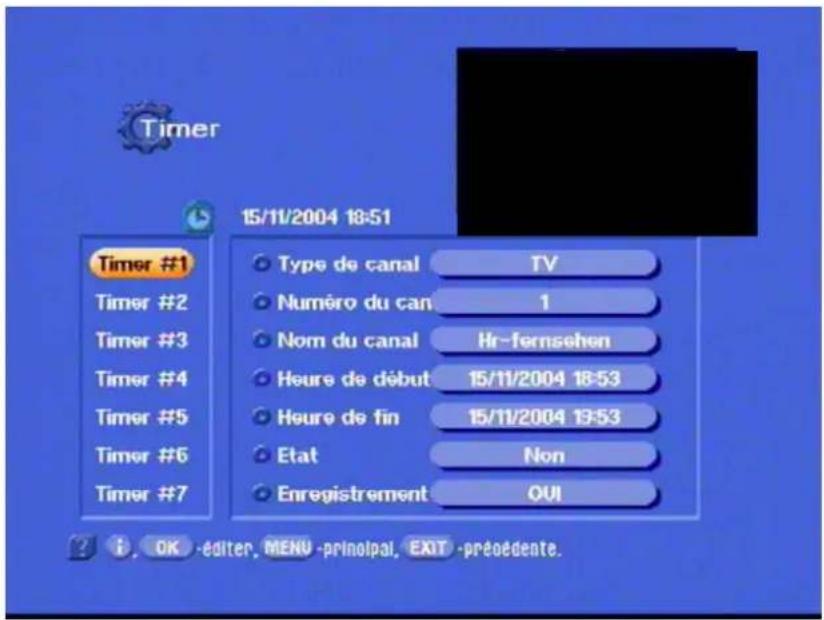 KATHREIN UFD 574 - Réglage de la programmation (bloc Timer) - 1