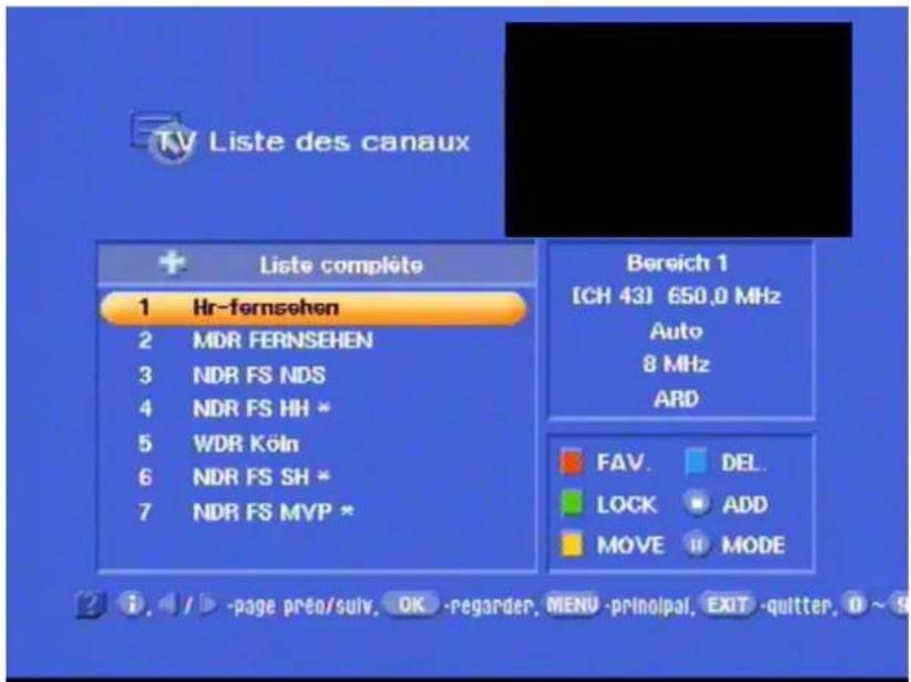 KATHREIN UFD 574 - Listedes canaux TV - 1