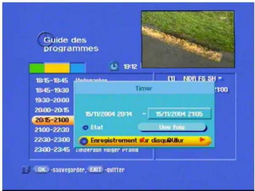 KATHREIN UFD 574 - Programmation EPG bloc timer - 1