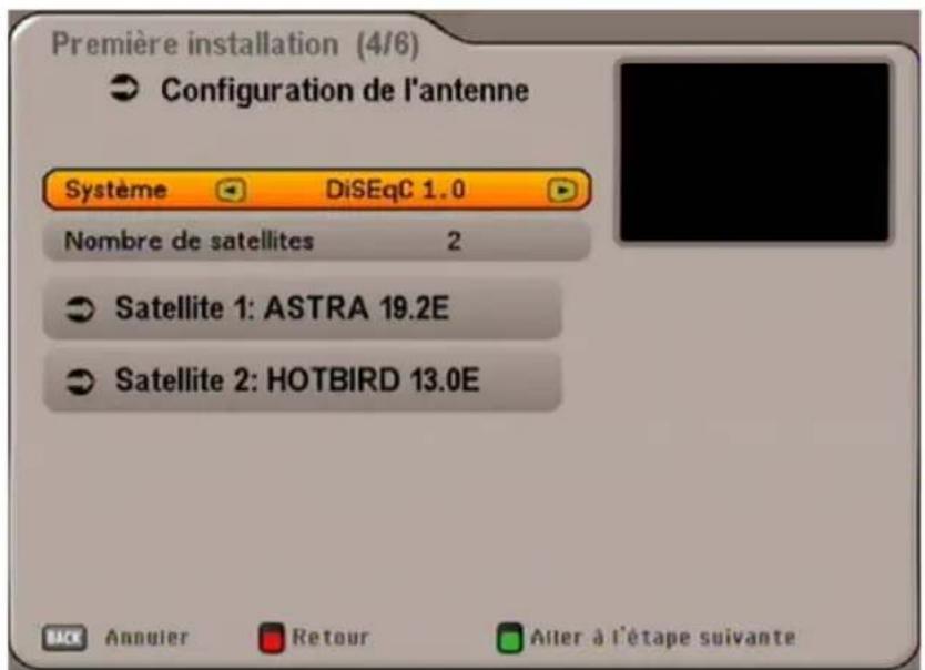 KATHREIN UFS 641si - PREMIÈRE INSTALLATION : DiSEqC™1.0 - 2