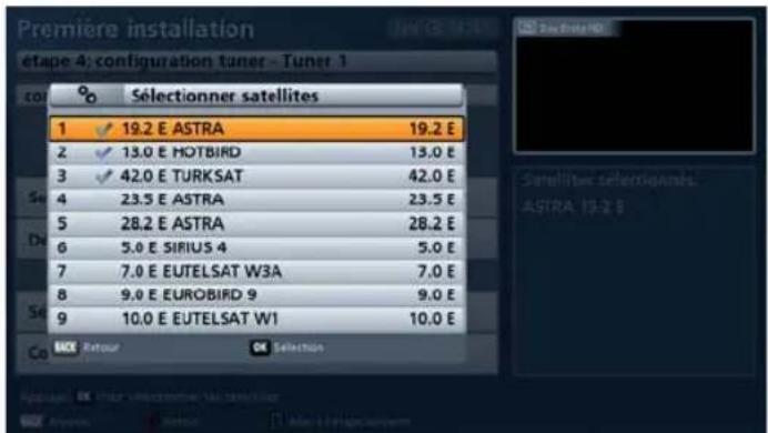 KATHREIN UFS 924 - Selectionner satellites -tuner 1 - 1
