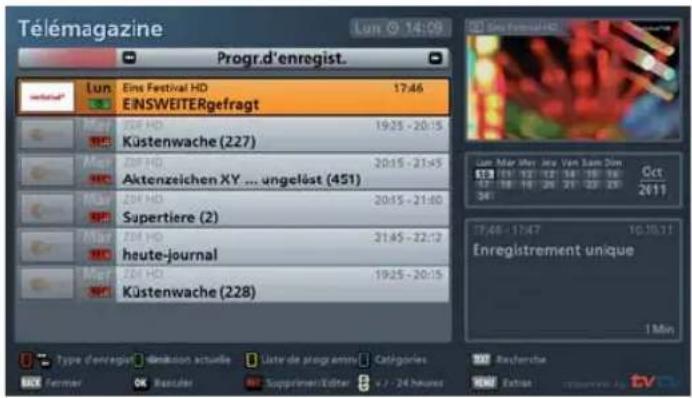 KATHREIN UFS 913 - Vue Programme d'enregistrement - 1