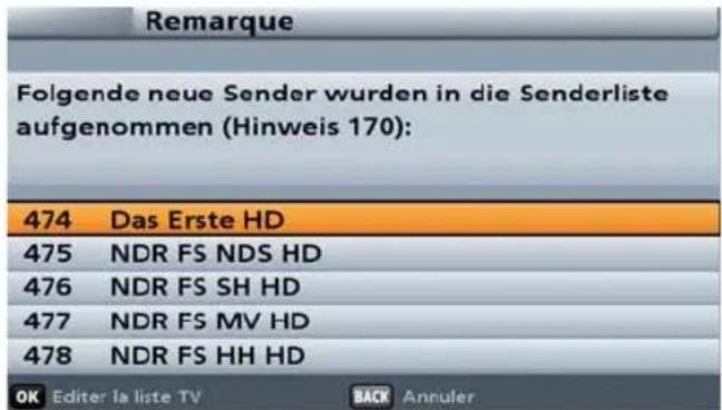 KATHREIN UFS 913 - Mettre à jour la liste de programmes ASTRA - 2