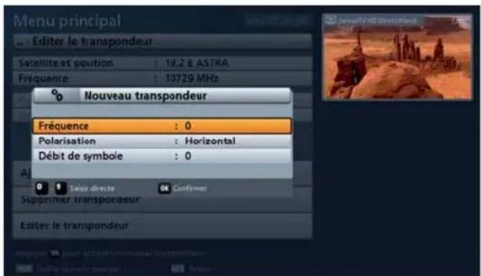 KATHREIN UFS 913 - Ajouter un nouveau transpondeur - 1