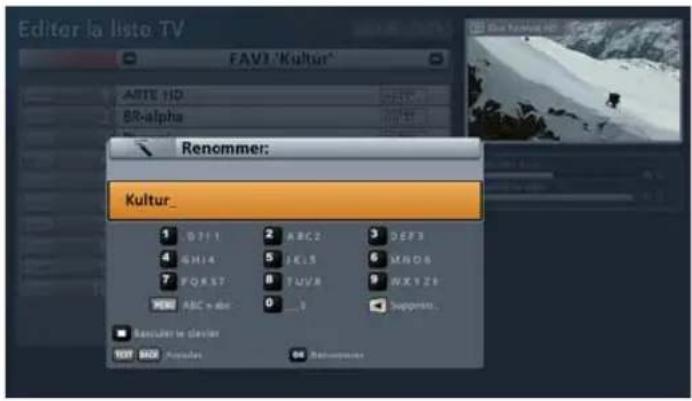KATHREIN UFS 913 - Renommer favoris - 2