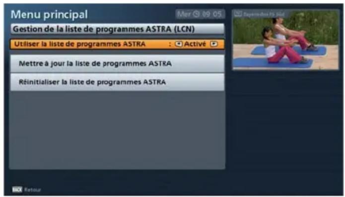 KATHREIN UFS 913 - Gestion de la liste de programmes ASTRA (LCN) - 1