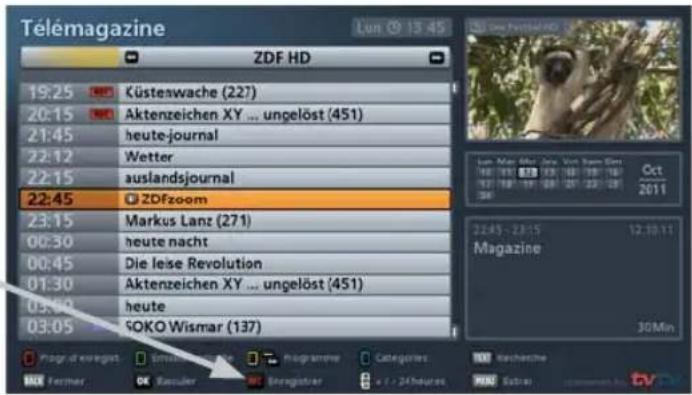 KATHREIN UFS 913 - Programmation d'enregistrement (temporisation) - 2