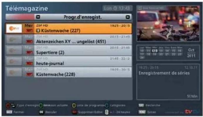 KATHREIN UFS 913 - Vue Programme d'enregistrement - 1