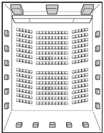 Subwoofer Linker Frontlautsprecher (L) Mittellautsprecher (C) Rechter Frontlautsprecher (R) Linker Surround-Lautsprecher (LS) Rechter Surround-Lautsprecher (RS) Hinterer Surround-Lautsprecher (LSB/RSB)