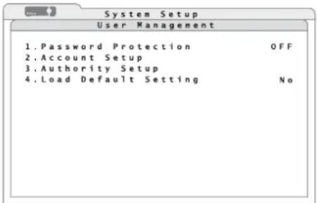 Monacor DMR616 - Configuring the password protection - 1