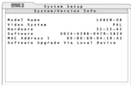 Monacor DMR616 - Visualizzare le informazioni sulsystema - 1