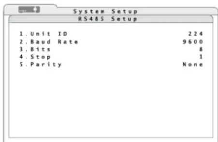 Monacor DMR616 - Configuration de l'interface RS-485 - 1