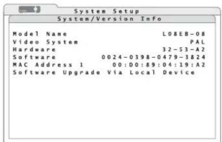 Monacor DMR616 - Systeminformationen anzeigen - 1