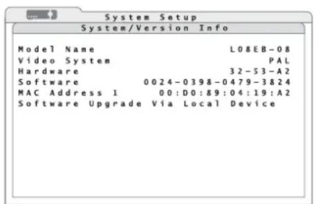 Monacor DMR604 - Systeminformationen anzeigen - 1