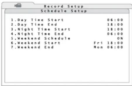 Monacor DMR604 - Defining the recording schedule - 1