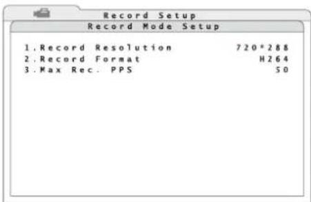 Monacor DMR604 - ③0 sous-menu "Record Setup" - 1