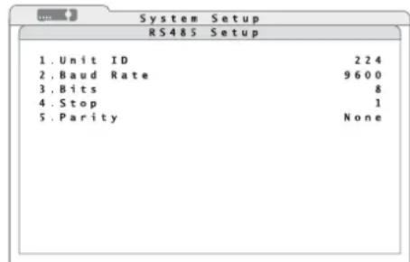 Monacor DMR604 - Configuration de l'interface RS-485 - 1