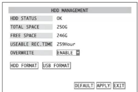 Monacor DMR188 - Configuring/deleting the hard disk - 2