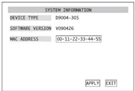 Monacor DMR188 - Systeminformationen anzeigen - 1