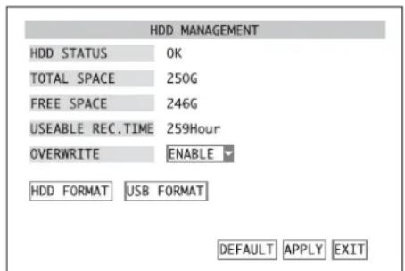 Monacor DMR188 - Configuración/borrado del disco duro - 2