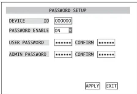 Monacor DMR184 - Installation de la protection par mot de passer - 1