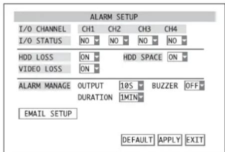 Monacor DMR184 - Alarm configuration - 1