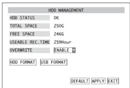 Monacor DMR184 - Configuration /effacement du disque dur - 2