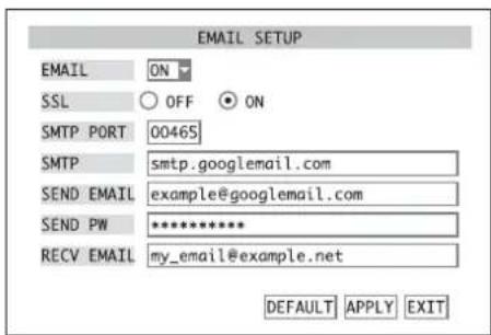 Monacor DMR184 - Zum Einrichten der E-Mail-Benachrichtigung: - 1
