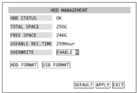 Monacor DMR180 SET - Configuración/borrado del disco duro - 2