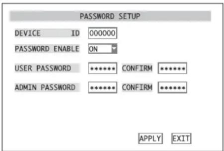 Monacor DMR180 SET - Configuración de la protección por contraseña - 1