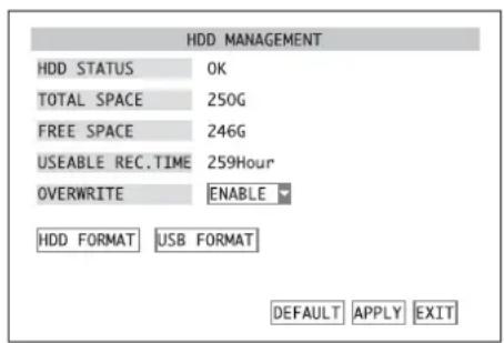 Monacor DMR180 SET - Configuration /effacement du disque dur - 2