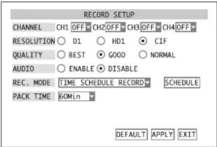 Monacor DMR180 SET - Generelle Aufnahmeeinstellungen - 1
