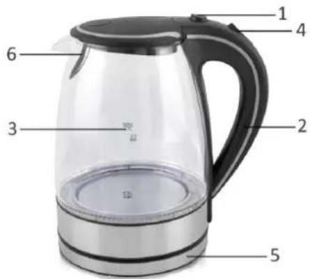 Emerio WK108084 - HOUSEHOLD USE ONLY PARTS DESCRIPTION - 1