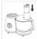 BIFINETT KH 700 - Mettez en place l'ouverture d'ajout d'ingREDIENT et le pilon poussoir - 2