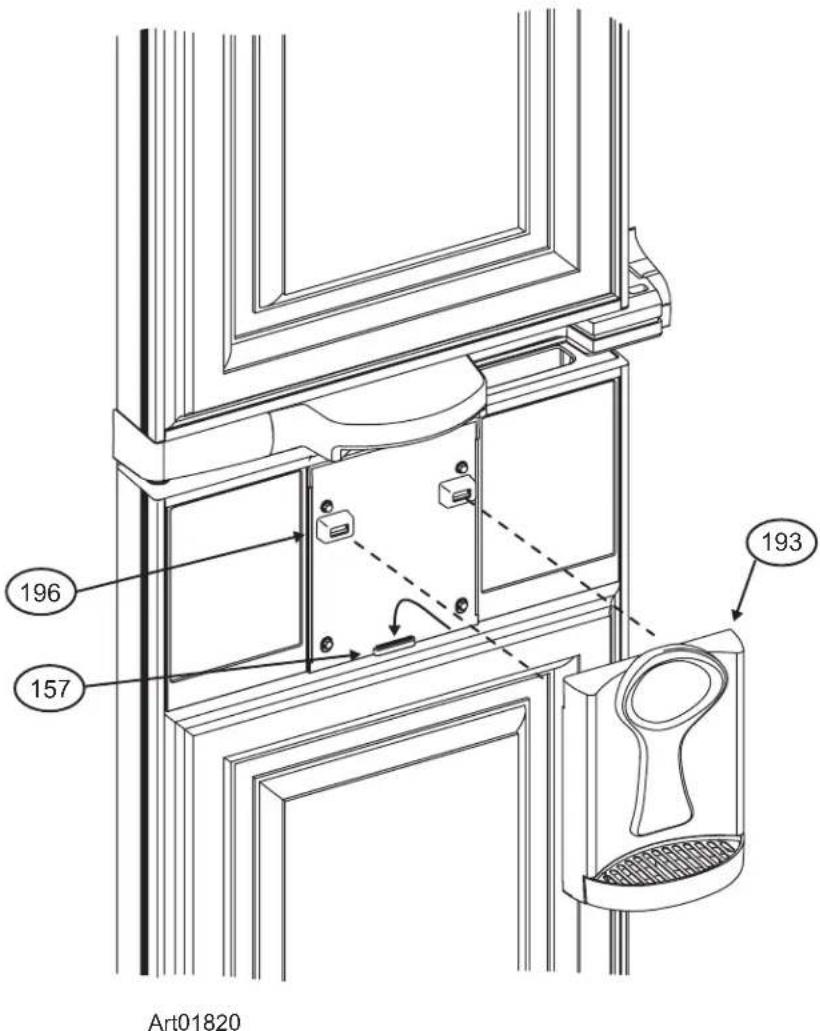 THETFORD PolarMax 2118 - Installation des composants du distributeur d'eau (modèles à portes métalliques) - 1