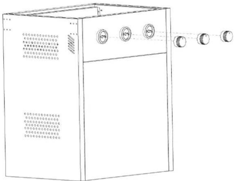 Brixton BQ6363 - Installee les boutons sur le devant du barbecue - 1