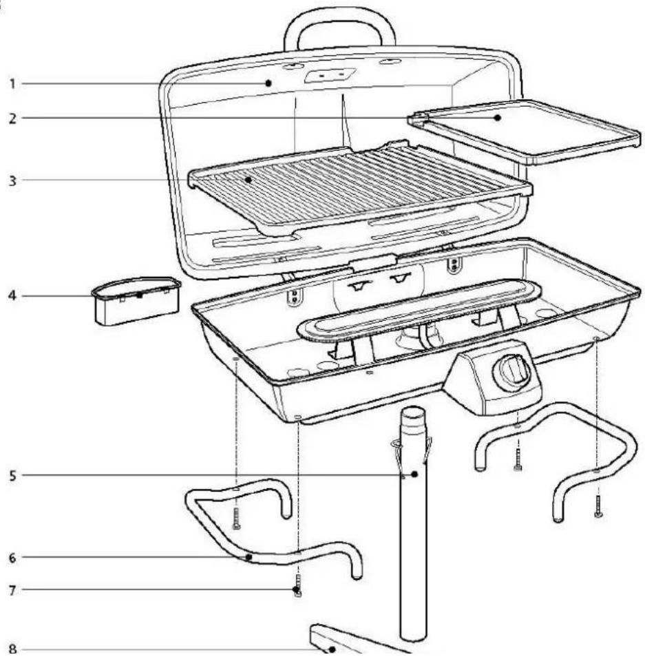 Brixton BQ6333 - Componentes de la Barbacoa - 1
