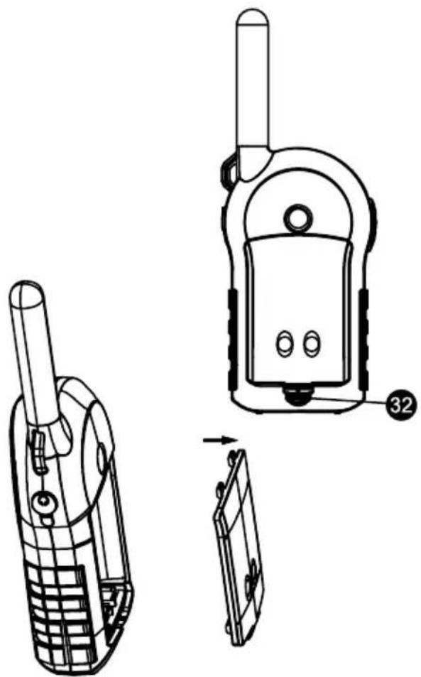Rocktrail PMR1100 - Inserimento delle batterie monouso/ricaricabili - 1