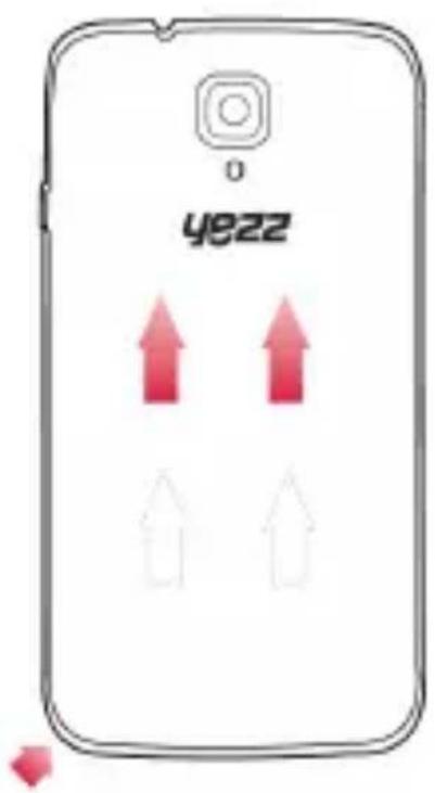YEZZ Andy C5VP - Instale o cartão SIM e a bateria - 1