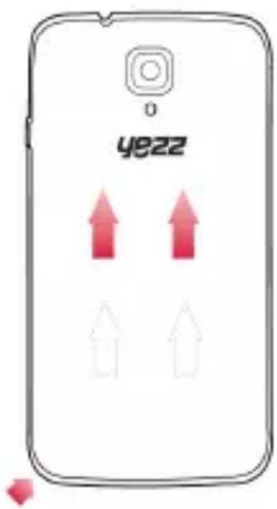 YEZZ Andy C5VP - Instalar la tarjeta SIM y la batería - 1