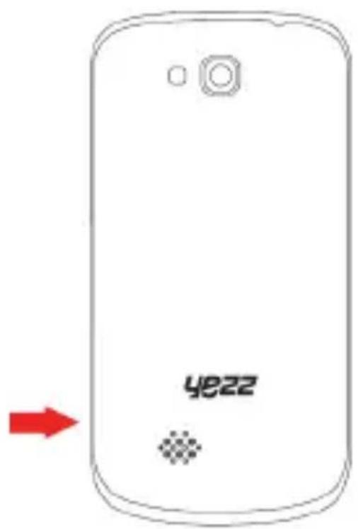 YEZZ Andy C4E - Поставете SIM картата и батерията - 3