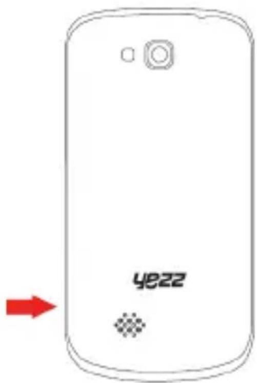 YEZZ Andy C4E - Install the SIM card and battery - 1